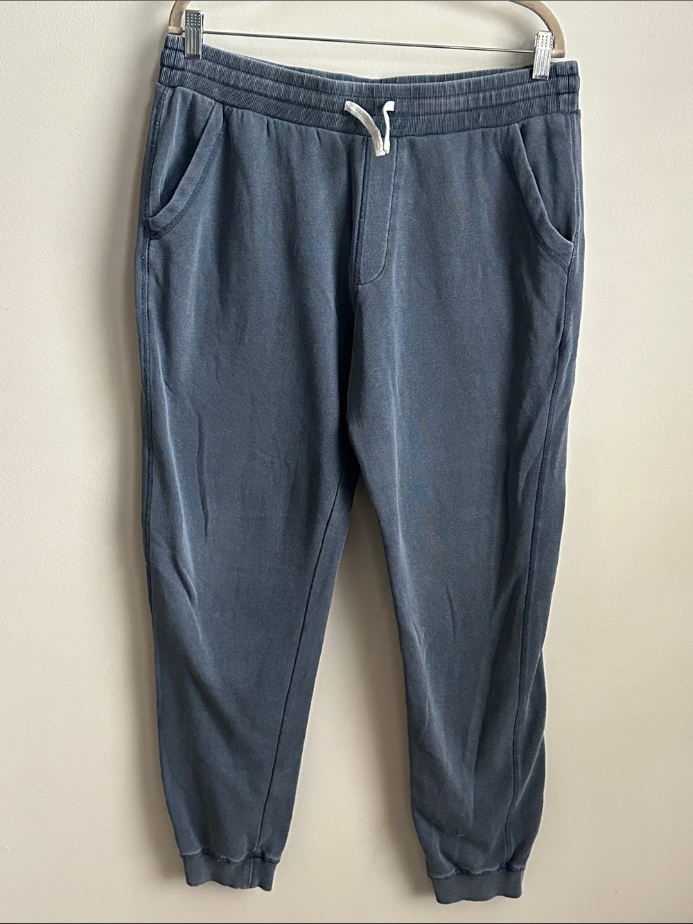 Marine Layer Sweatpants Mens L Blue Gray Fleece Jogger Pants Pockets Drawstring